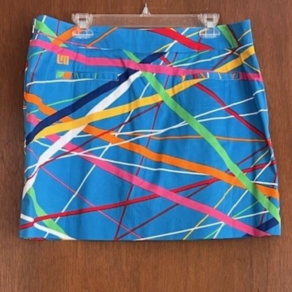 NWT Loudmouth Ladies Blue Geometric Skort size 14 - Picture 2 of 2